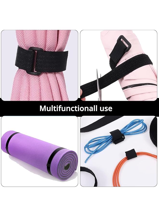 erorex Velcro Cable Ties 10M Free Cut Cable Tidy Management Heavy Duty Adjustable Velcro Cable Straps With 50 Buckles Hook And Loop Securing Strap Reusable Wire Ties Cable Organiser - Image 4