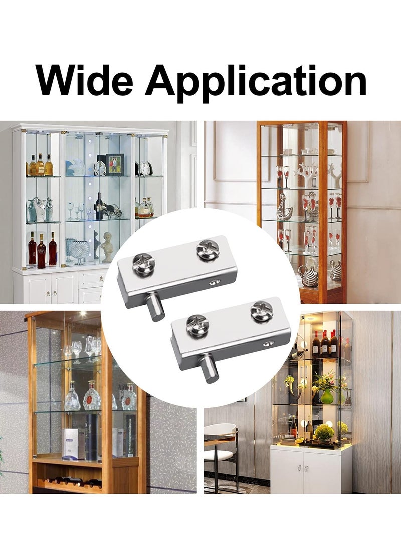 مفصلة باب زجاجي، 8 قطع مفصلة باب زجاجي حديدية، زجاج بدون حفر ملائم لباب زجاجي متأرجح حر 3-6 مل - Image 3