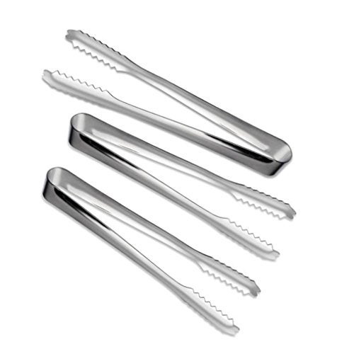 UPSTORE 3PCS Silver 7inch Stainless Steel Kitchen Tongs Utensils Food Tongs Heavy Duty Serving Appetizers Clipping Toast Bread Grilling Buffet Ice Pastry Sandwich Barbecue for Tea Party Coffee Bar Kitchen - Image 1