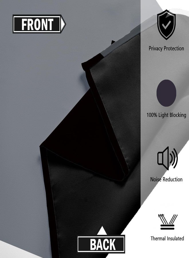 Tyrot Black Grey 100% Blackout Curtains for Bedroom 84 inch Length 2 Panels Set White Gray Modern Abstract Geometric Black Out Curtains Insulated Room Darkening Window Drapes for Living Room, 52Wx84L - Image 5