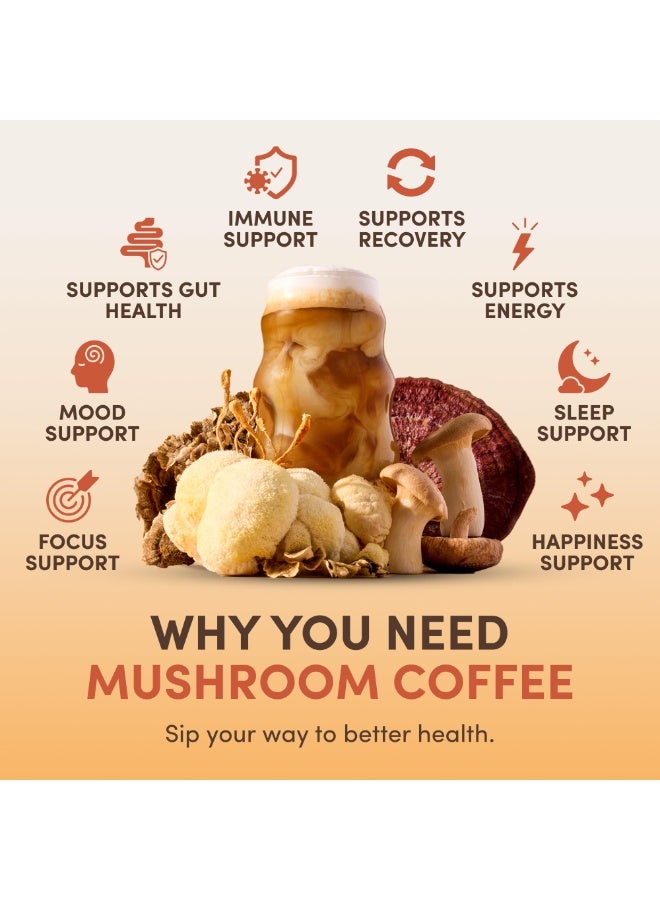 Ryze Mushroom Coffee with 6 Adaptogenic Mushrooms (Lion's Mane, Turkey Tail) & MCT Oil - Instant Grown Coffee for Enhanced Energy, Focus, Digestion & Immunity - 30 Servings - Image 4