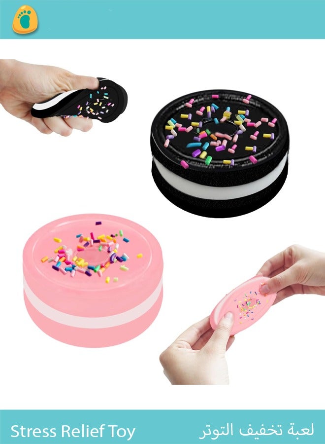 bbet 2pC Squishy Biscuit Stress Relief Toy Fun Fidget Sensory Toy Cute Squishy Squeeze Toy Pinch Decompression Toy for Anxiety Relaxation for Adults Kids Ideal for Stress Relief Perfect Desk Accessory - Image 1