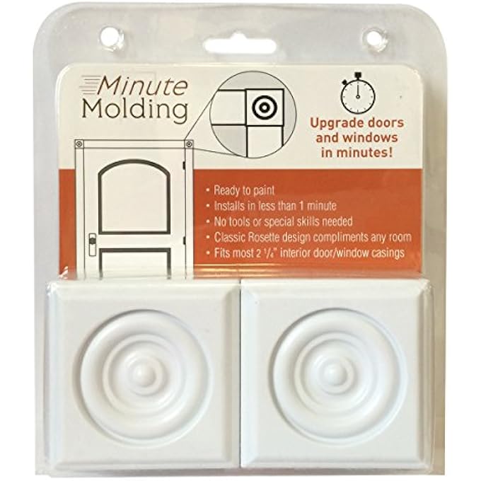 2 PIECE CLASSIC PLASTIC BLOCK ROSETTE (2-3/4 IN.) FOR INTERIOR DOORS AND WINDOWS (83051) - Image 3
