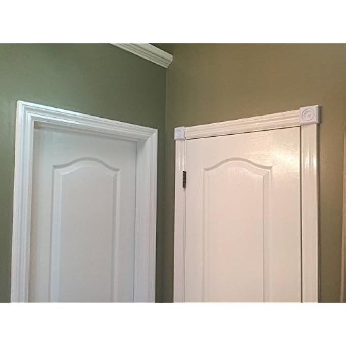 2 PIECE CLASSIC PLASTIC BLOCK ROSETTE (2-3/4 IN.) FOR INTERIOR DOORS AND WINDOWS (83051) - Image 2