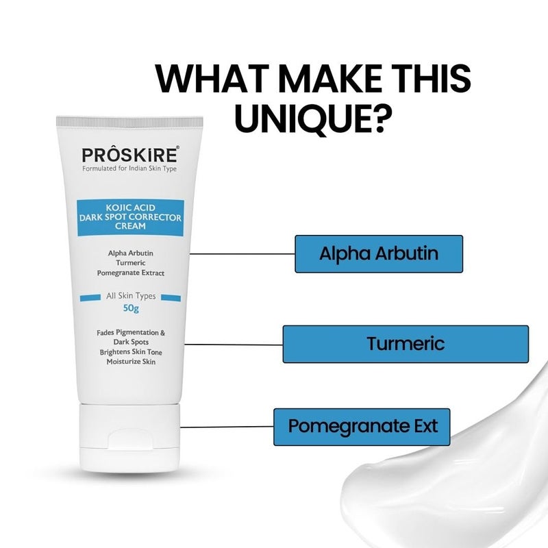Proskire Kojic Acid Dark Spot Corrector Cream For Pigmentation Skin Brightening - Image 3