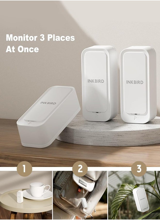 INKBIRD - INKBIRD Bluetooth Thermo-hygrometer ITH-11-B (3 Packs), Temperature and Humidity Monitor with Bluetooth APP Remote Control, Ultra Long Battery Life, IP65 Waterproof for Home Reptile Refrigerator - Image 1