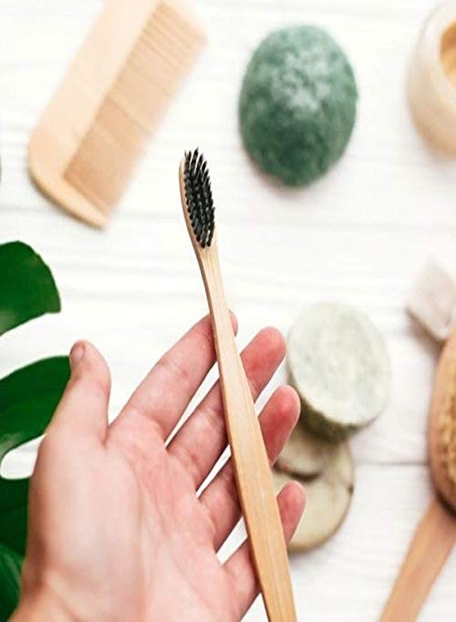 WITSOUL Bamboo Toothbrushes Soft Bristles Wooden Toothbrushes with Tongue (1) - Image 1