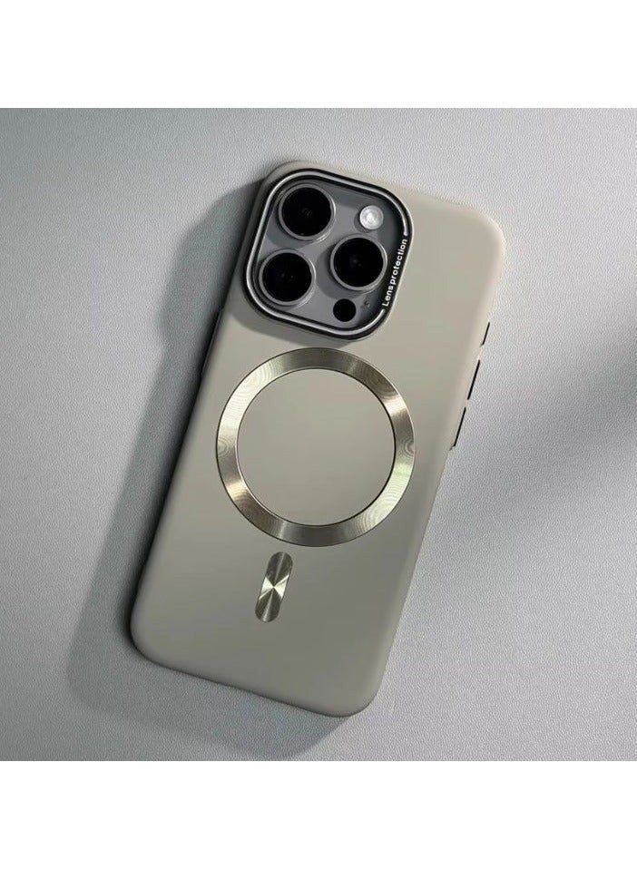 جراب MagSafe غير لامع لهاتف iPhone 15 plus، مقاوم لبصمات الأصابع، حماية من السقوط، حماية من الخدوش، امتصاص الصدمات باللون البني - Image 2