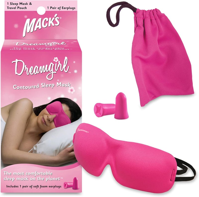 Macks Dream Girl Sleep Mask with Ear Plugs Pink - Image 1
