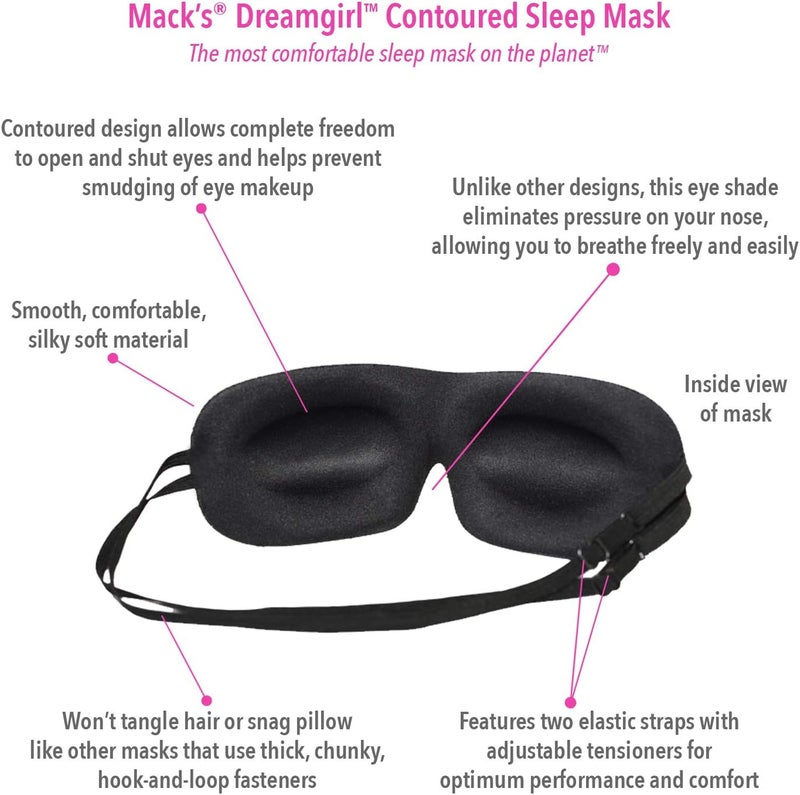 Macks Dream Girl Sleep Mask with Ear Plugs Pink - Image 2
