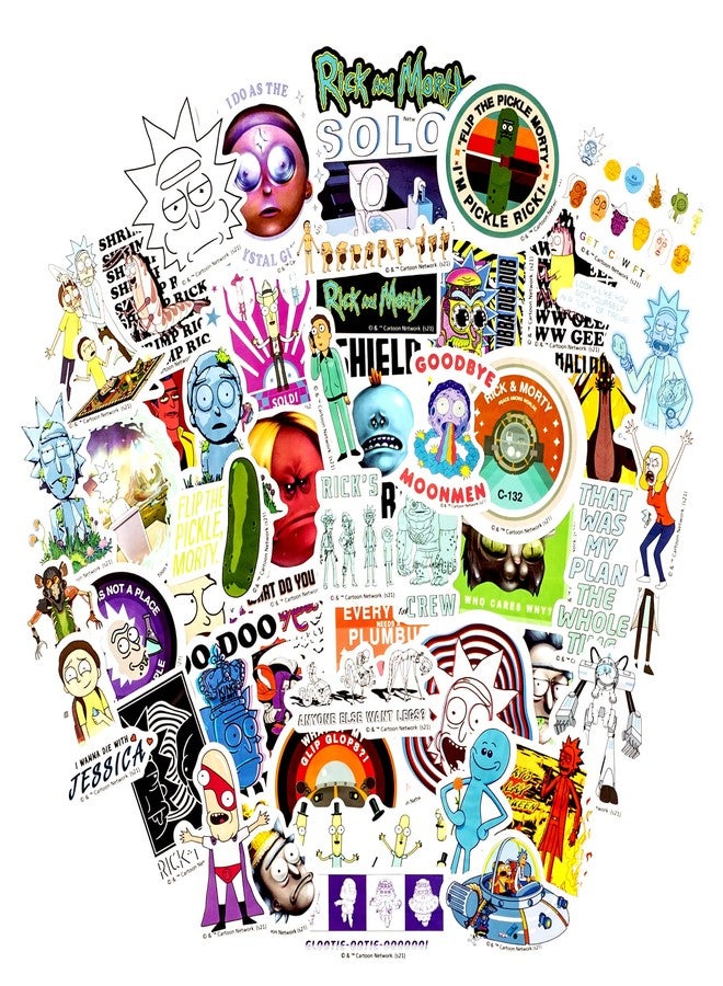 Conquest Journals Rick and Morty Sticker Bundle, 100 Unique Stickers, Officially Licensed, Waterproof, UV and Scratch Resistant - Image 2