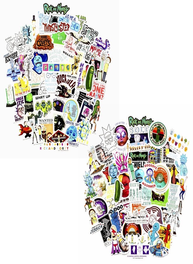 Conquest Journals Rick and Morty Sticker Bundle, 100 Unique Stickers, Officially Licensed, Waterproof, UV and Scratch Resistant - Image 1