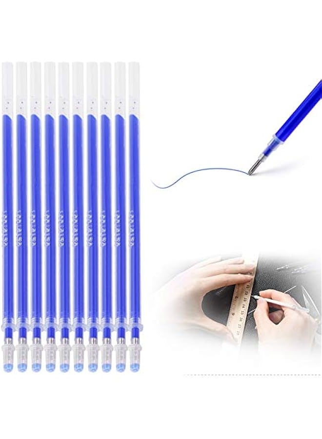 Erasable Pens for Fabric, 100pcs Blue Heat Erasable Fabric Marking Pens for Light Color Leather and Fabric High Temperature Erasable Marker for Quilting Sewing and Dressmaking - Image 1