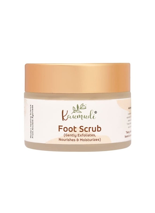 kaumudi Foot Scrub | For Women and Men | Handmade with Natural Ingredients |For Rough, Dry & Cracked heels | For Exfoliation & Polishing | Soothes, Nourishes & Moisturizes | All Skin Types | No Artificial Color | No Artificial Fragrance | Sulphate, Paraben & SLS free | 50 GM / 1.76 fl Oz  - Image 1