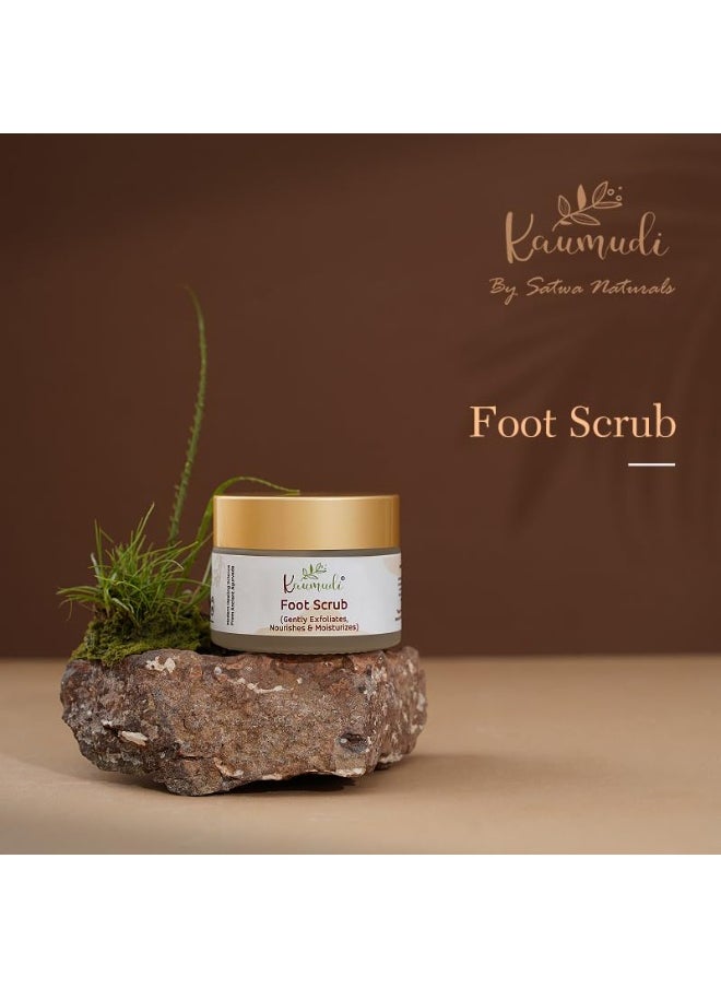 kaumudi Foot Scrub | For Women and Men | Handmade with Natural Ingredients |For Rough, Dry & Cracked heels | For Exfoliation & Polishing | Soothes, Nourishes & Moisturizes | All Skin Types | No Artificial Color | No Artificial Fragrance | Sulphate, Paraben & SLS free | 50 GM / 1.76 fl Oz  - Image 2