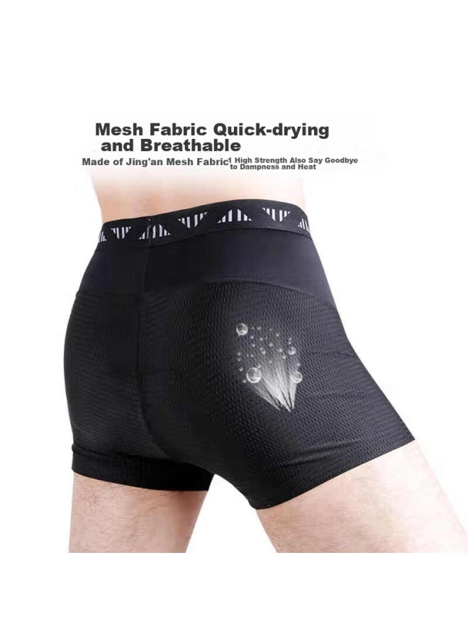 Lampada Lanpada Men's Cycling Underwear, Summer High-elastic Breathable Seamless Cycling Shorts, Black, Size M - Image 3