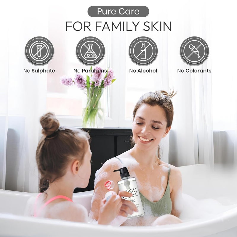 botanist Natural Body Wash for Women Mens Full Body Wash for Sensitive Skin by Squalane Shea Butter Aloe Vera Sulfate Free Shower Gel Bath Soap from Japan Cassis Leaf Green 165 Fl Oz 2 Count - Image 5