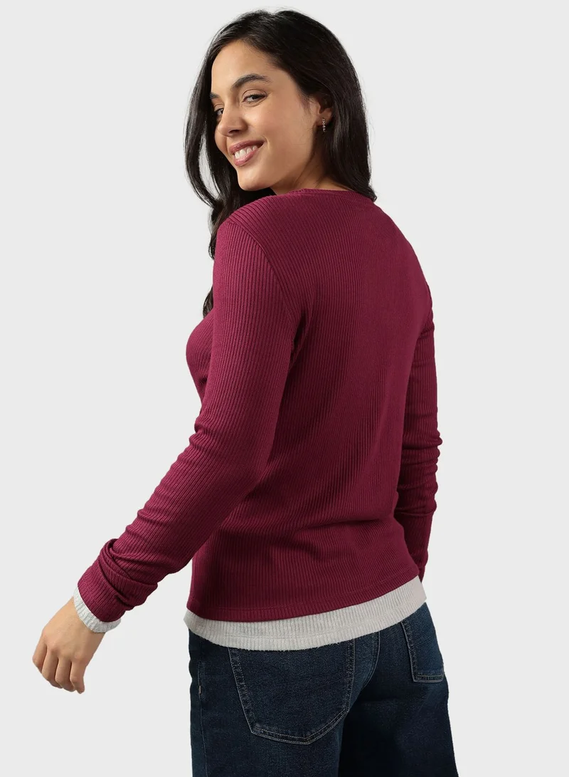 امريكان ايجل Crew Neck Knitted T-Shirt