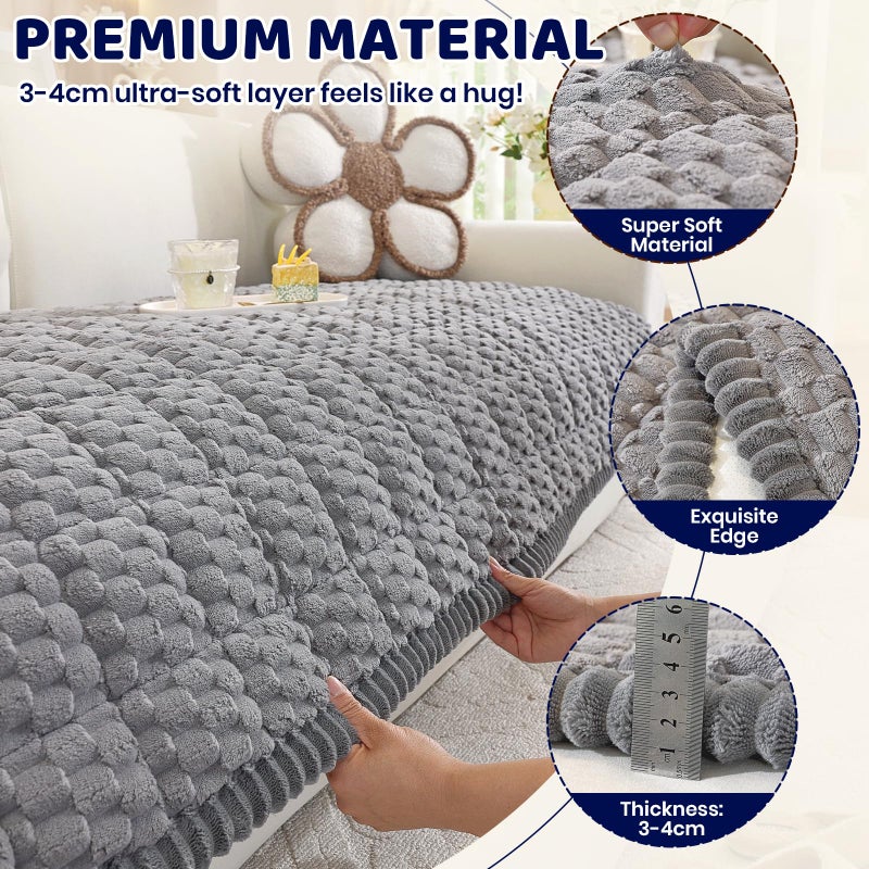 Royhom Couch Cover for Dogs Washable, Soft Thick Pet Couch Covers for Sofa, Pawcart Couch Protector Pet Friendly, Furniture Covers Dog Mat for Couches and Sofas (Grey, 27.6 x 59 Inch) - Image 4