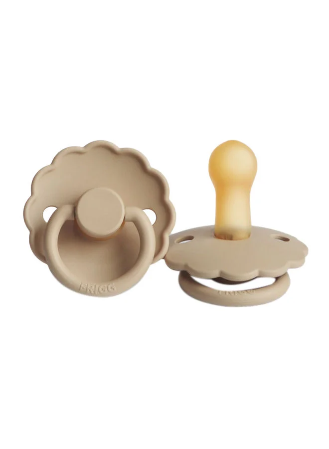 FRIGG Daisy Latex Baby Pacifier, 6-18 Months, Pack of 1, Size 2 - Croissant
