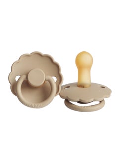 FRIGG Daisy Latex Baby Pacifier, 6-18 Months, Pack of 1, Size 2 - Croissant  - Image 1