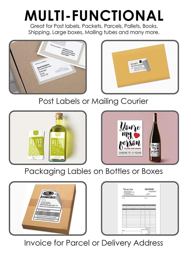 Yassin A4 Matte Sticker Paper Self Adhesive Printer Full Sheet Label 100 Sheets White  - Image 2