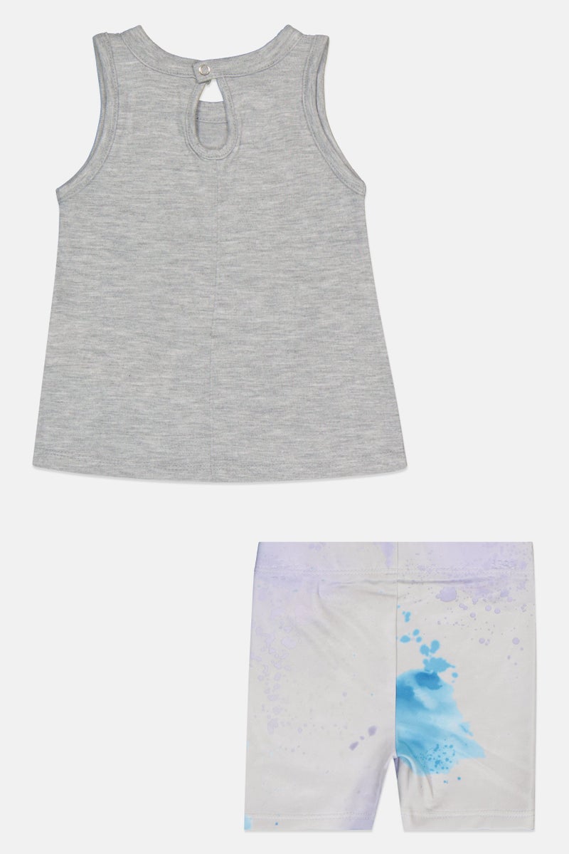 Nike Toddlers Girl 2 Pieces Brand Logo Sleeveless Top With Shorts Set, Multicolor - Image 2