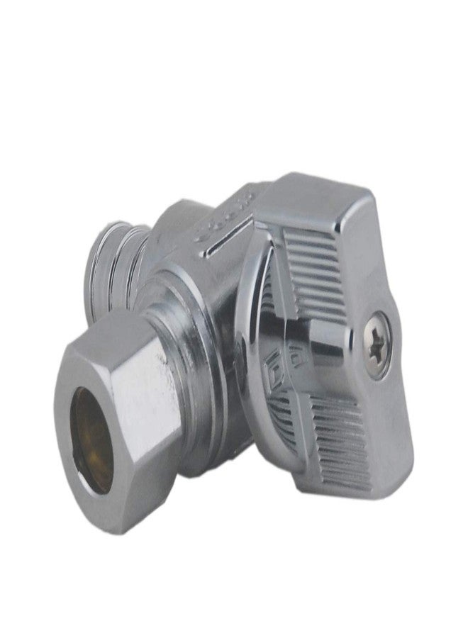 Grneric LD Valve- 1/4 Turn Angle Stop Valve 3/8-in Compression x 1/2-in Pex, Quarter Turn LF Brass Chrome Plated OD to Pex Angle Shut Off Valve for Faucet or Toilet Installation (2-Pack) - Image 5