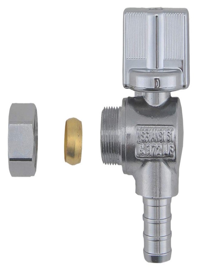 Grneric LD Valve- 1/4 Turn Angle Stop Valve 3/8-in Compression x 1/2-in Pex, Quarter Turn LF Brass Chrome Plated OD to Pex Angle Shut Off Valve for Faucet or Toilet Installation (2-Pack) - Image 2