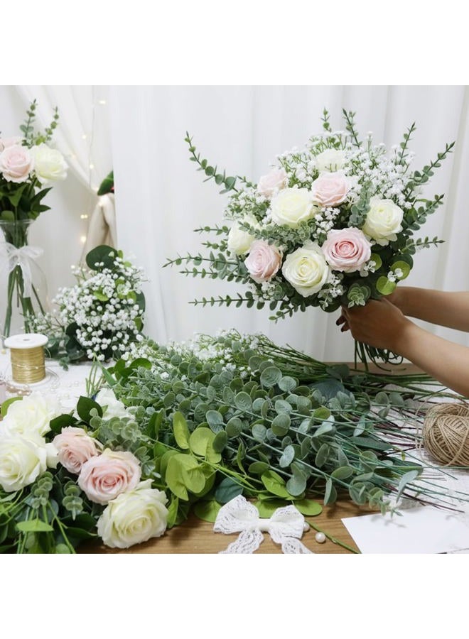 WONICE 240 Pcs 5 Mixed Eucalyptus Greenery Stems Artificial Baby Breath Flowers Bulk Eucalyptus Leaves Bundle Faux for DIY Wedding Decoration Bouquets Home Arrangement Floral Vase Decor - Image 3