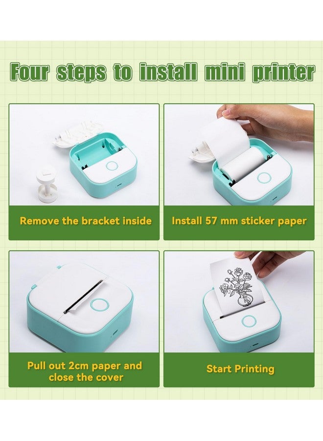 Fimax 6 Roll Mini Sticker Printer Photo Paper, 57 X 30Mm Thermal Printer Paper White Self-Adhesive For Peripage A6, Vretti Tp6S Portable Thermal Pocket Printer Paper For Study Notes, Pictures - Image 4