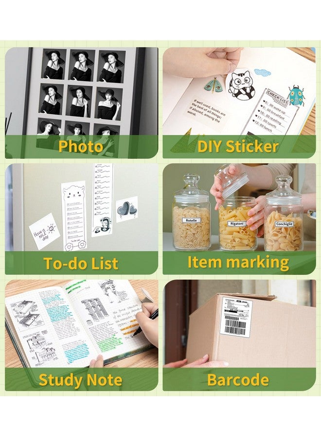 Fimax 6 Roll Mini Sticker Printer Photo Paper, 57 X 30Mm Thermal Printer Paper White Self-Adhesive For Peripage A6, Vretti Tp6S Portable Thermal Pocket Printer Paper For Study Notes, Pictures - Image 5