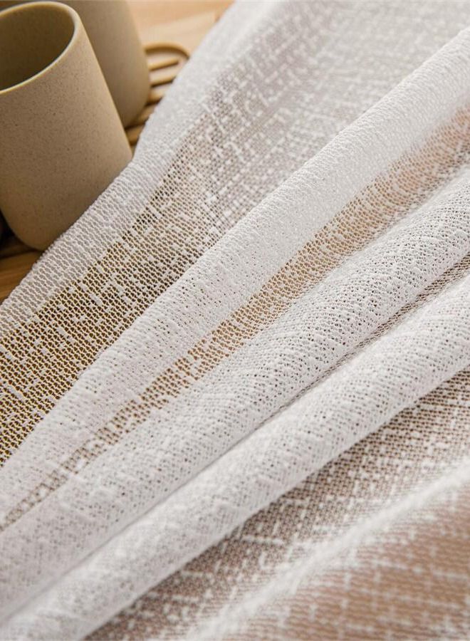 2 Panels Sheer Curtains for Bedroom or Livingroom Decoration Beige  - Image 4