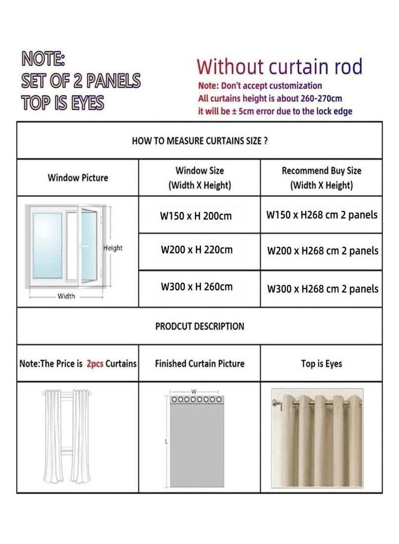 2 Panels Sheer Curtains for Bedroom or Livingroom Decoration Beige  - Image 2