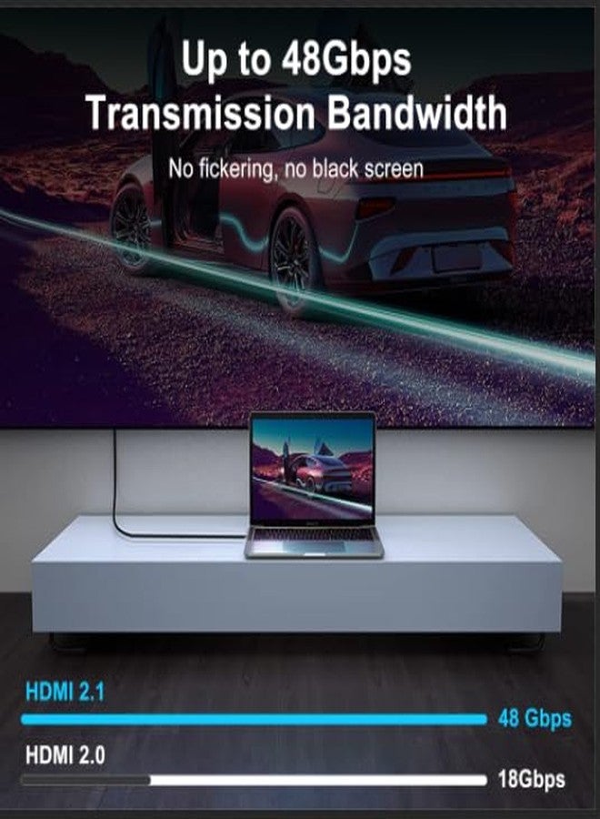 Thsucords Ultra Thin 8K HDMI 2.1 90 Degree Right Angle Cable 3.3FT, Flexible Slim High Speed Cord Support 4K@120Hz 8K@60Hz Compatible with Roku TV/HDTV/PS5/Blu-ray - Image 5