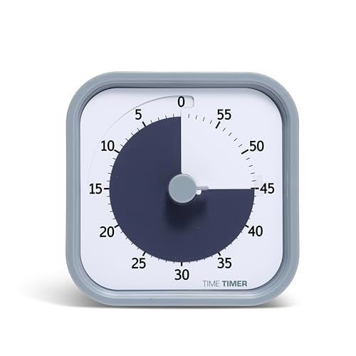 TIME TIMER Home MOD - 60 Minute Kids Visual Timer Home Edition - for Homeschool Supplies Study Tool, Timer for Kids Desk, Office Desk and Meetings with Silent Operation (Pale Shale) - Image 1