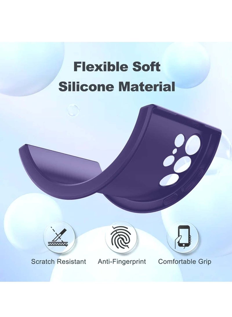 Wtech Samsung Galaxy S25 Ultra 2025 Premium Soft Liquid Silicone Case Cover - Eggplant Purple - Image 3