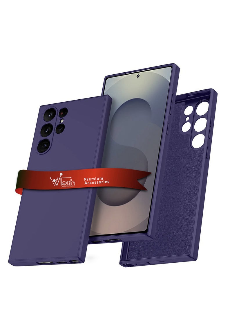 Wtech Samsung Galaxy S25 Ultra 2025 Premium Soft Liquid Silicone Case Cover - Eggplant Purple - Image 1