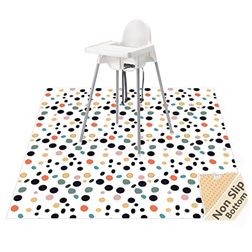 Womumon Splat Mat for Under High Chair/Arts/Crafts, Waterproof and Anti-Slip Splash Mat Floor Protector, Washable Highchair Floor Mat, 51 Inch Reusable Messy Mat and Baby Feeding Table Cloth - Image 1