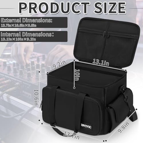 IBVIVIC DJ Cable File Bag with 6 Detachable Dividers High Capacity Gig Cable Bag for CordsDJ GearSound Instrument and Accessories Black - Image 3