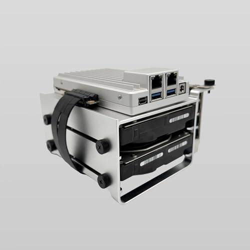 zimaboard حامل توسيع HDD ZimaBoard 2 - تركيب محرك من الألمنيوم مزدوج 3.5 بوصة، رف تجميع أدوات لخادم المنزل وتخزين NAS - Image 4