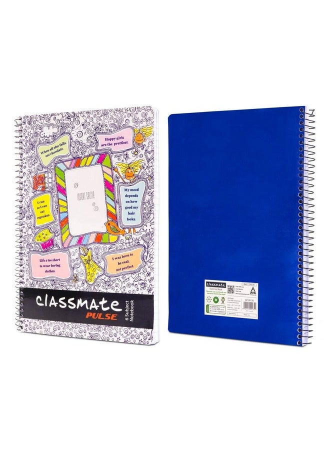 classmate Classmate 2100135 Soft Cover 6 Subject Spiral Binding Selfie Notebook, Single Line, 300 Pages  - Image 3