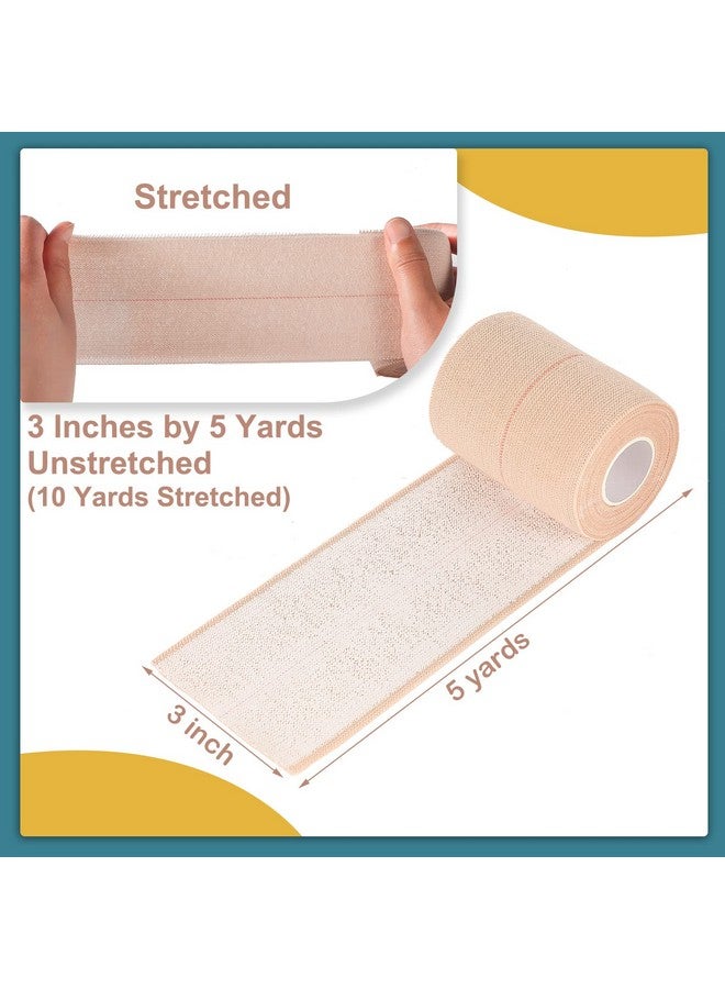 BBTO 4 Rolls Elastic Tape Adhesive Elastic Tape Self Adhesive Bandage Wrap Flexible Stretch Bandages for Sports Ankle, Knee and Wrist Sprains Animal Pets, 5 Yard (3 Inch in Width) - Image 2