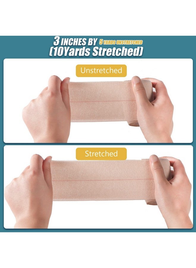 BBTO 4 Rolls Elastic Tape Adhesive Elastic Tape Self Adhesive Bandage Wrap Flexible Stretch Bandages for Sports Ankle, Knee and Wrist Sprains Animal Pets, 5 Yard (3 Inch in Width) - Image 4