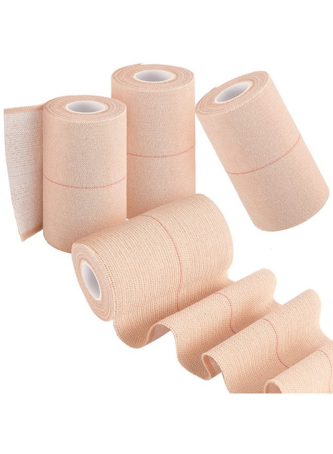 BBTO 4 Rolls Elastic Tape Adhesive Elastic Tape Self Adhesive Bandage Wrap Flexible Stretch Bandages for Sports Ankle, Knee and Wrist Sprains Animal Pets, 5 Yard (3 Inch in Width) - Image 1