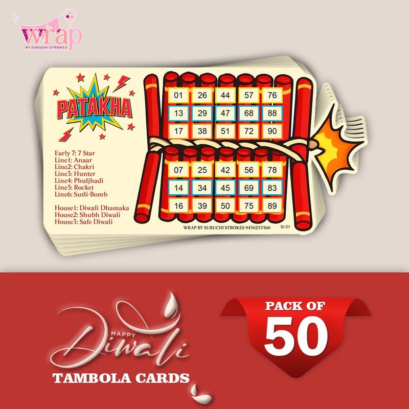 Suruchi Strokes Diwali Theme Tambola Ticket | Deepawali Festival | Kitty Party Bingo Housie Game (50 Ticket) - Image 3
