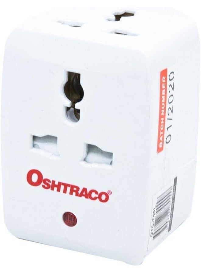 OSHTRACO محول كهربائي متعدد المآخذ 13A من أوشتراكو 3 طرق مع مؤشر نيون - مجموعة من قطعتين - Image 1