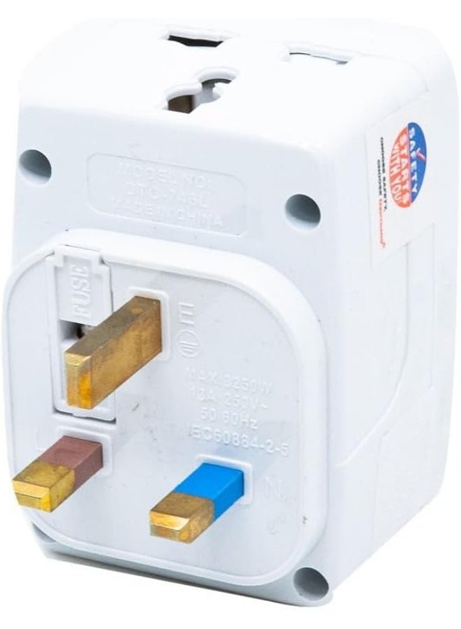 OSHTRACO محول كهربائي متعدد المآخذ 13A من أوشتراكو 3 طرق مع مؤشر نيون - مجموعة من قطعتين - Image 2