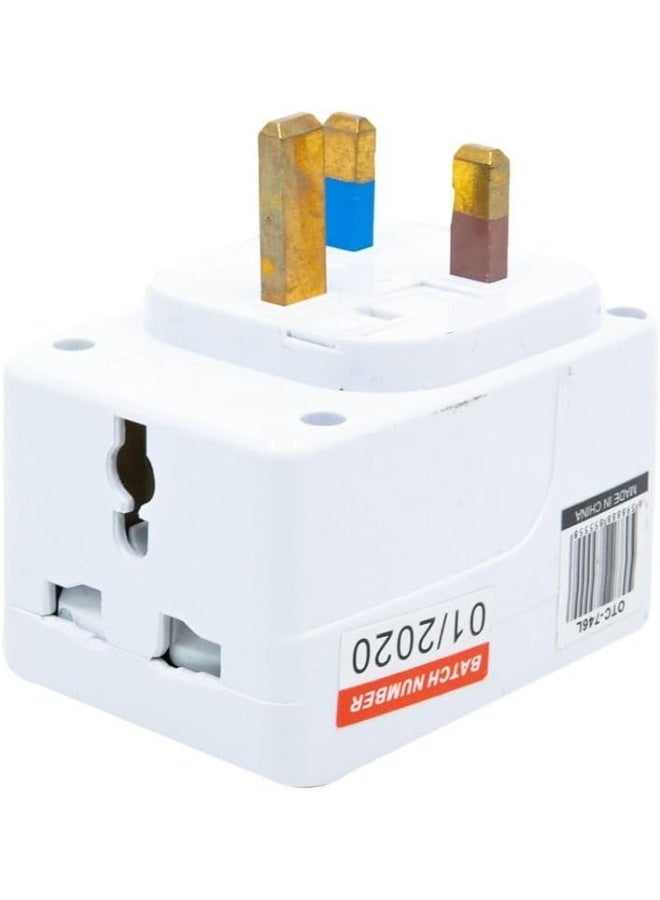 OSHTRACO محول كهربائي متعدد المآخذ 13A من أوشتراكو 3 طرق مع مؤشر نيون - مجموعة من قطعتين - Image 3