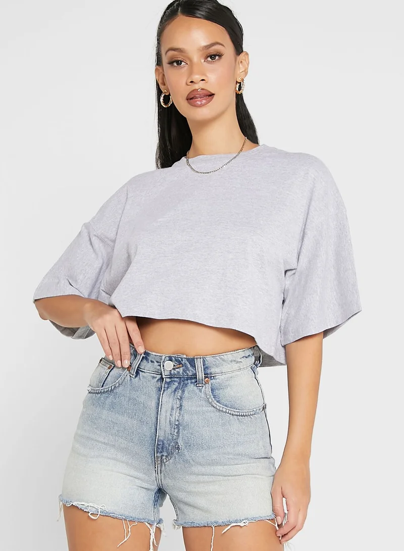 Missguided 2 Pack Drop Shoulder Oversized Crop Top